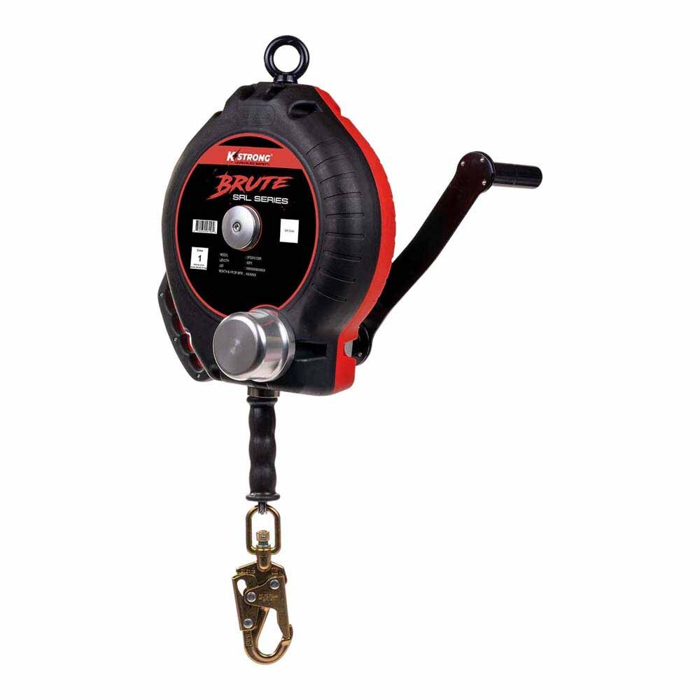 KStrong UFS310090 90 ft Galvanized Steel Cable SRL with Snap Hook & Carabiner - 2