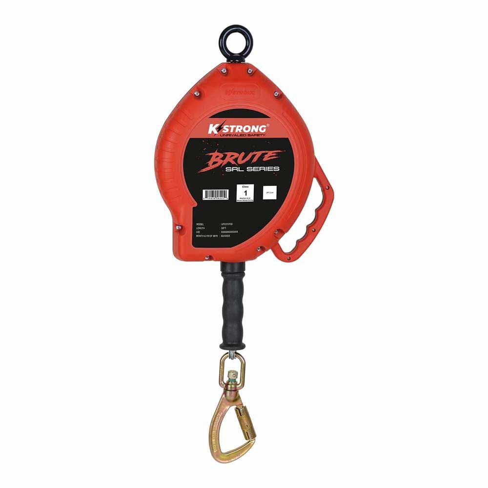 KStrong UFS310130 50 ft. Galvanized Steel Cable SRL with Swivel Locking Carabiner