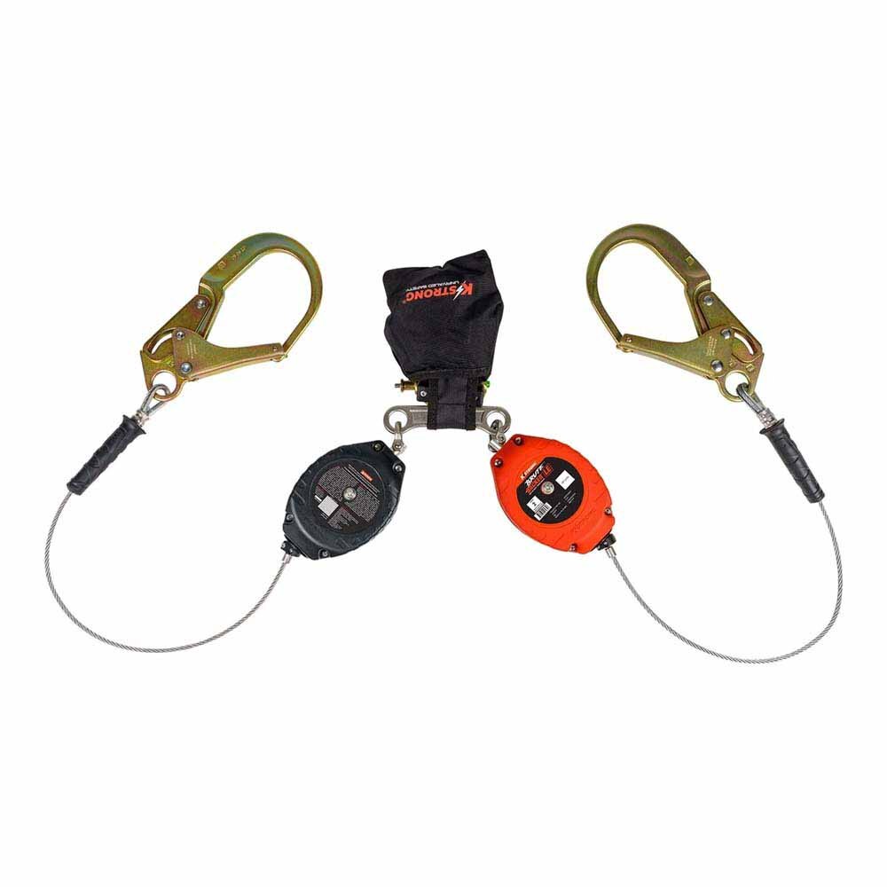 KStrong UFS314006L 8.5 ft Dual Cable SRL with Rebar Hook and Shock Pack ANSI - 2