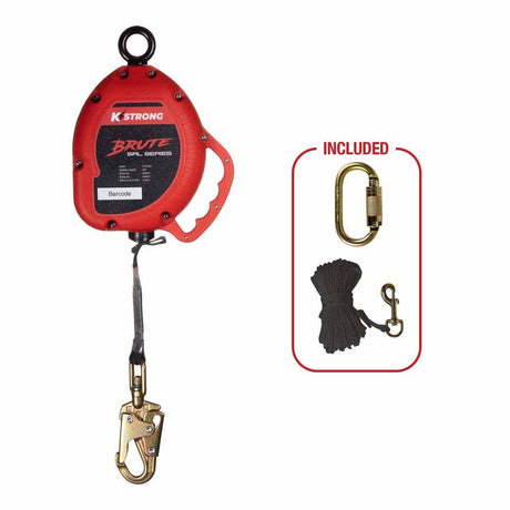 KStrong UFS350025 25 ft Web SRL with Swivel Snap Hook, Carabiner, Tagline ANSI