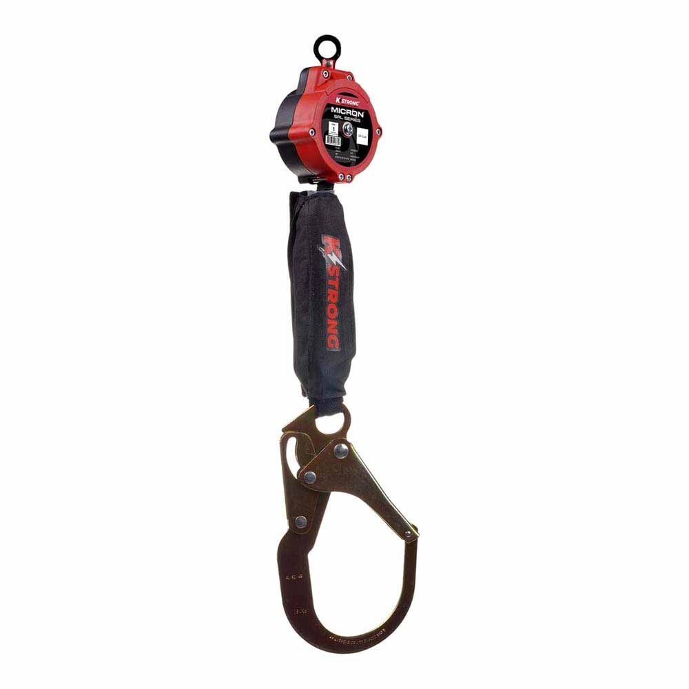 KStrong UFS354002 6 ft. Micron SRL with Rebar Hook and Carabiner – Lightweight Fall Protection - 2