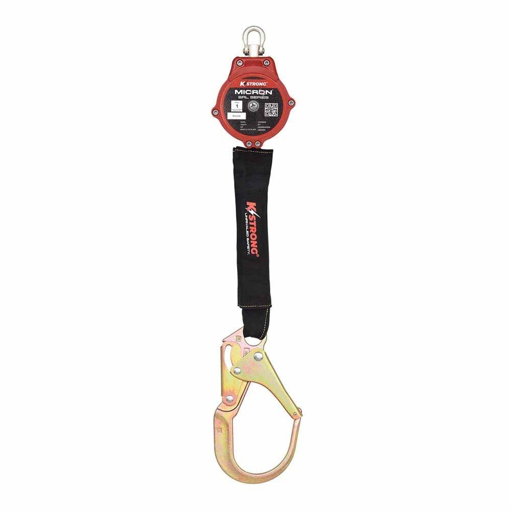 KStrong UFS396006 6 ft Arc Flash SRL with Aluminum Rebar Hook, Harness Connector