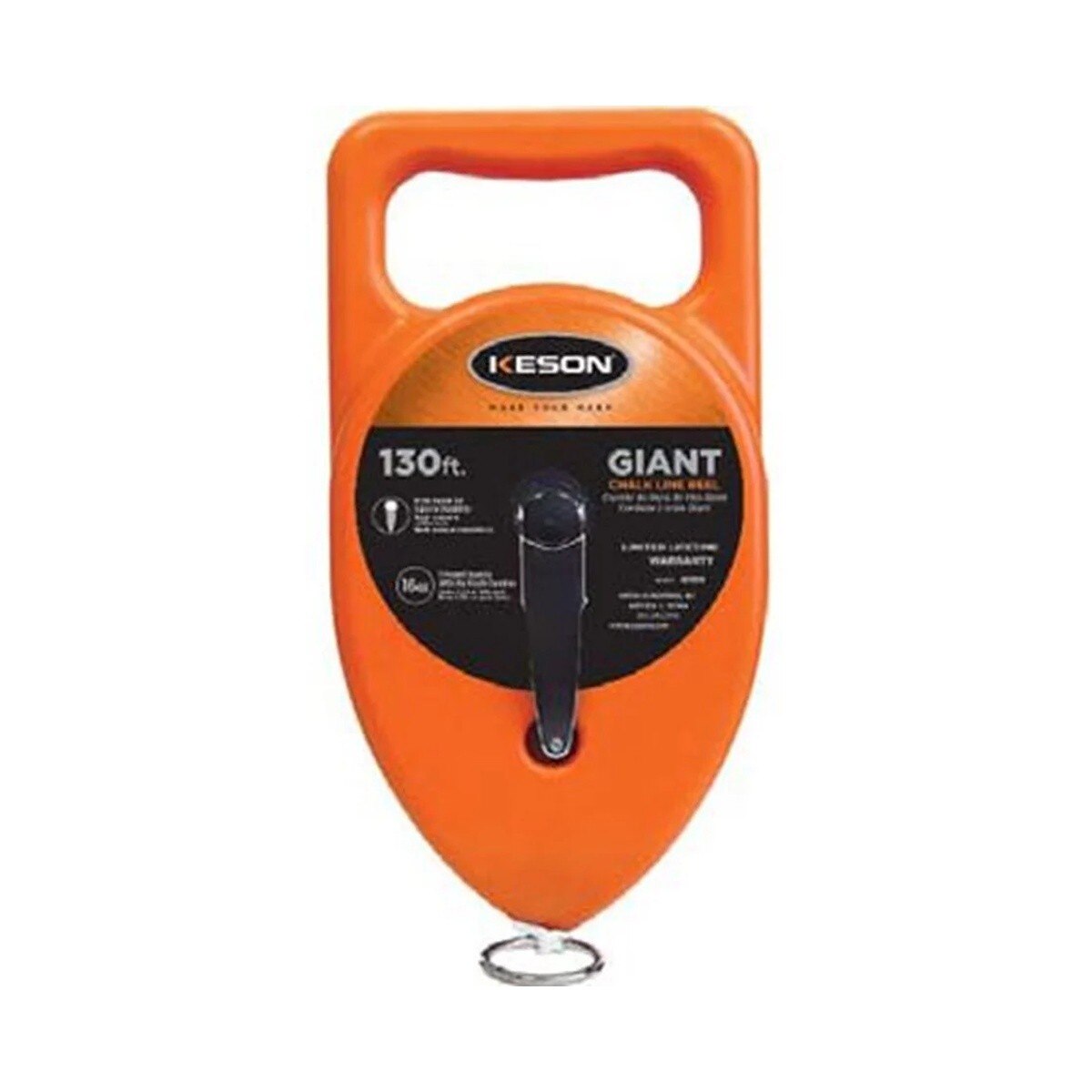 Keson G130C 130' Giant Chalk Line Reel with Cotton String 27 oz Capacity