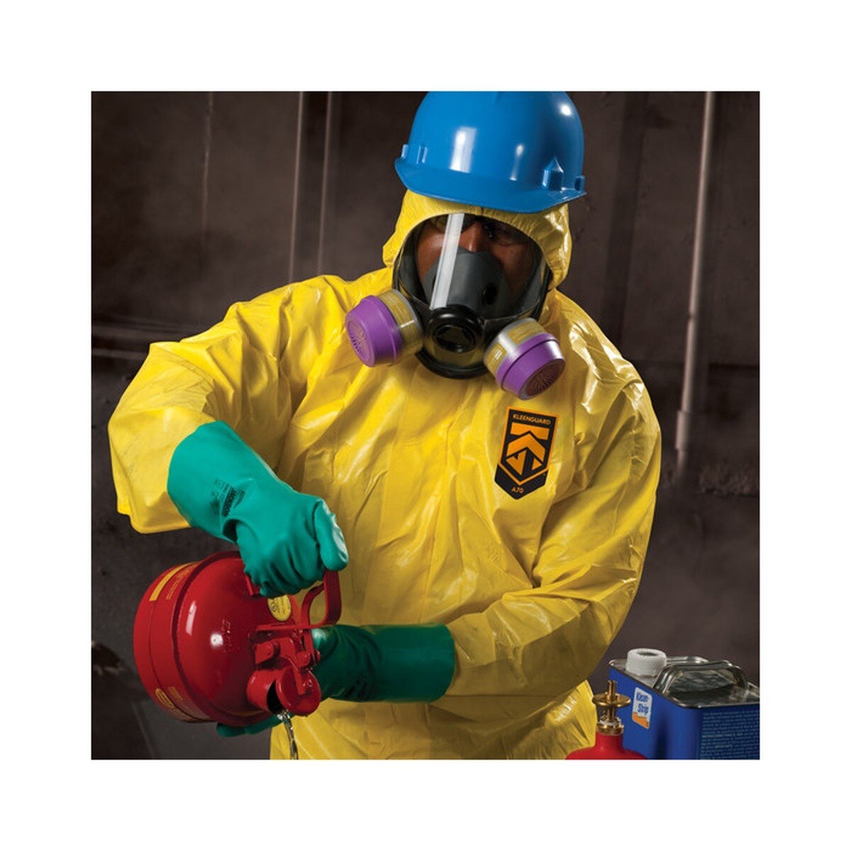 Kimberly Clark 09814KC2 A70 Chemical Splash Protection Coverall with Hood Yellow XL - 3