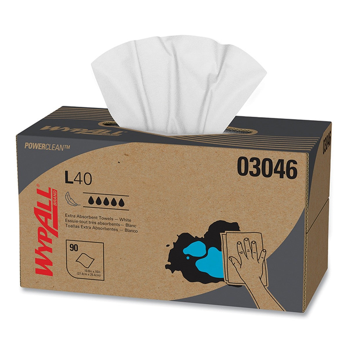 Kimberly Clark 412-03046 Wypall L40 All Purpose Wipers Dispenser Box White