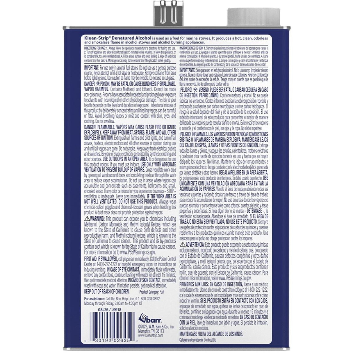 Klean-Strip GSL26 1 Gallon Denatured Alcohol Clean Burning Fuel (1 Gal) - 2