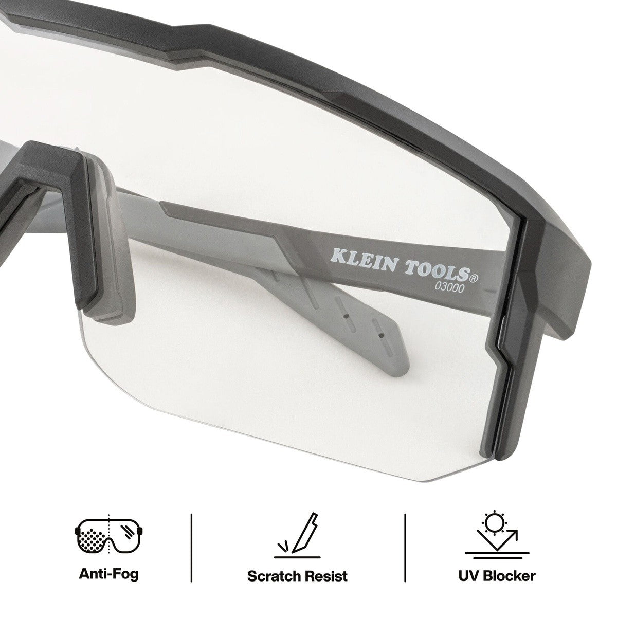 Klein 03000 Blade Clear Lens Safety Glasses with Anti-Fog Scratch-Resistant Lens (1 Pack) - 2