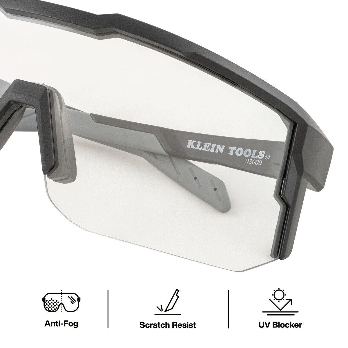 Klein 03000 Blade Clear Lens Safety Glasses with Anti-Fog Scratch-Resistant Lens (1 Pack) - 2