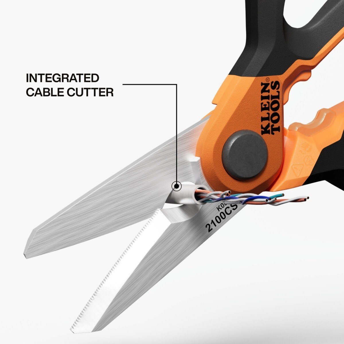 Klein 2100CS Long Reach Cable Stripping Electrician Scissors, 7-Inch - 4