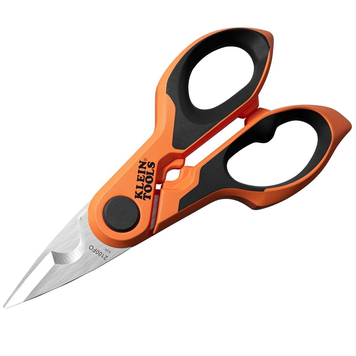 Klein 2100FO Compact Cable Stripping Electrician Scissors, 6-Inch