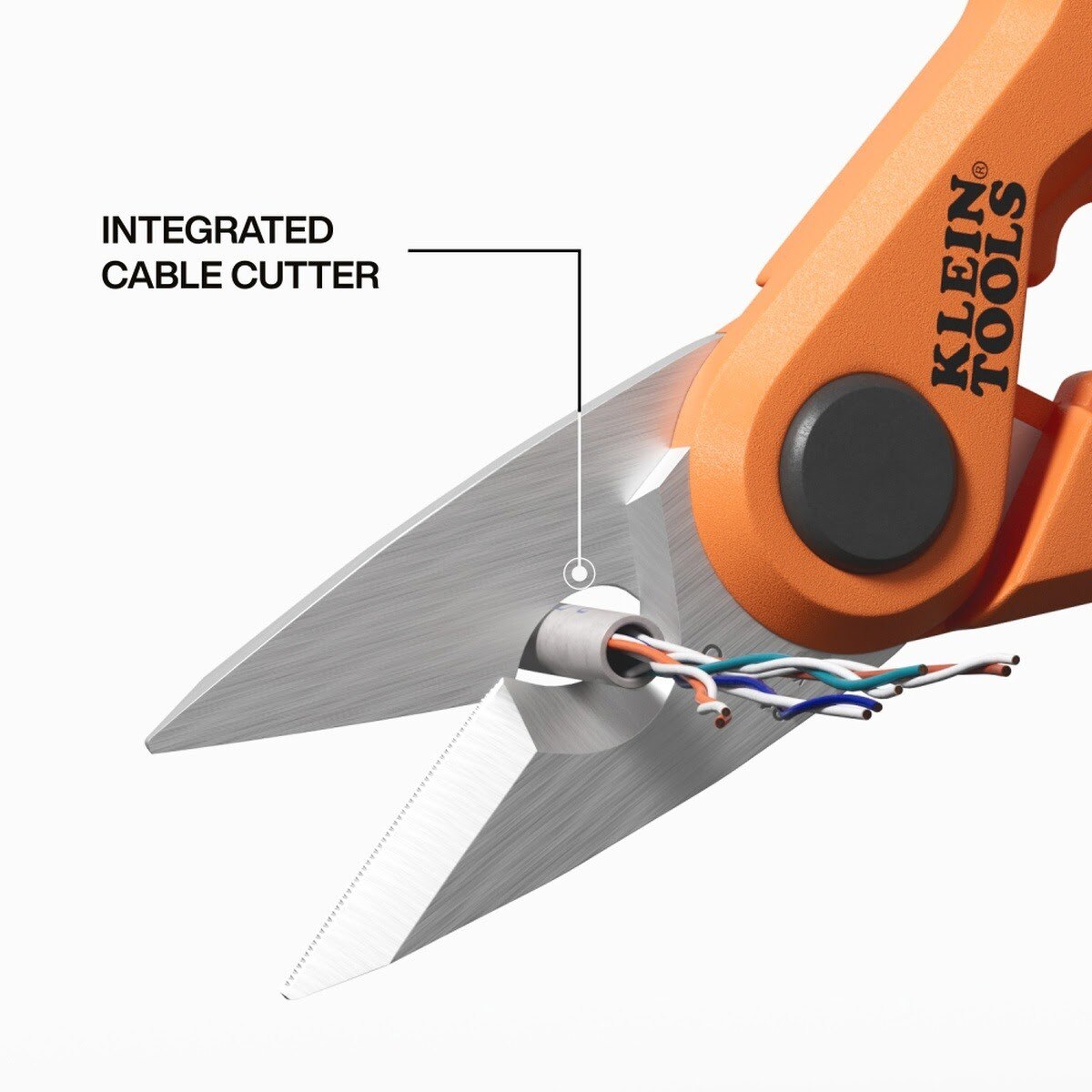 Klein 2100FO Compact Cable Stripping Electrician Scissors, 6-Inch - 4