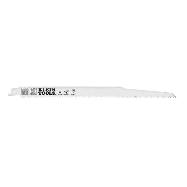 Klein 31761 12" 6 TPI Reciprocating Saw Blades, 5-Pack
