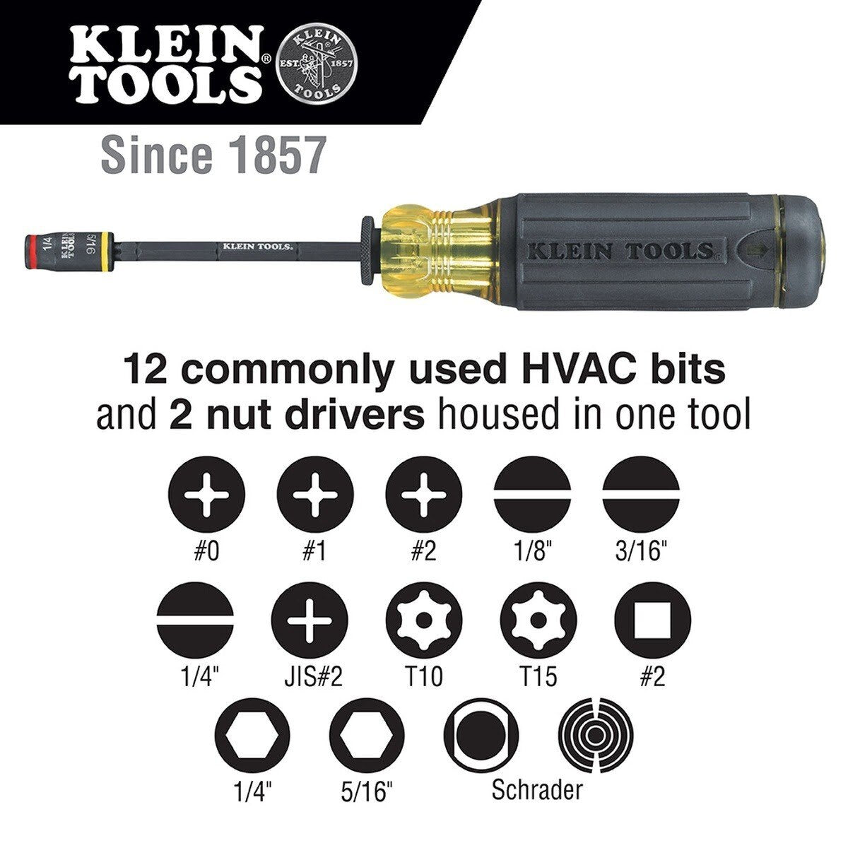 Klein 32304 14-in-1 HVAC Adjustable-Length Impact Screwdriver with Flip Socket - 3