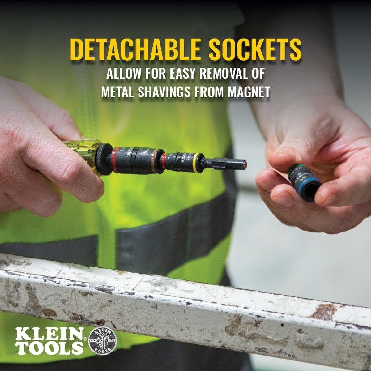 Klein 32767 3-in-1 Impact Flip Socket, 1/4 Inch and 5/16 Inch, 5 Inch Length - 9