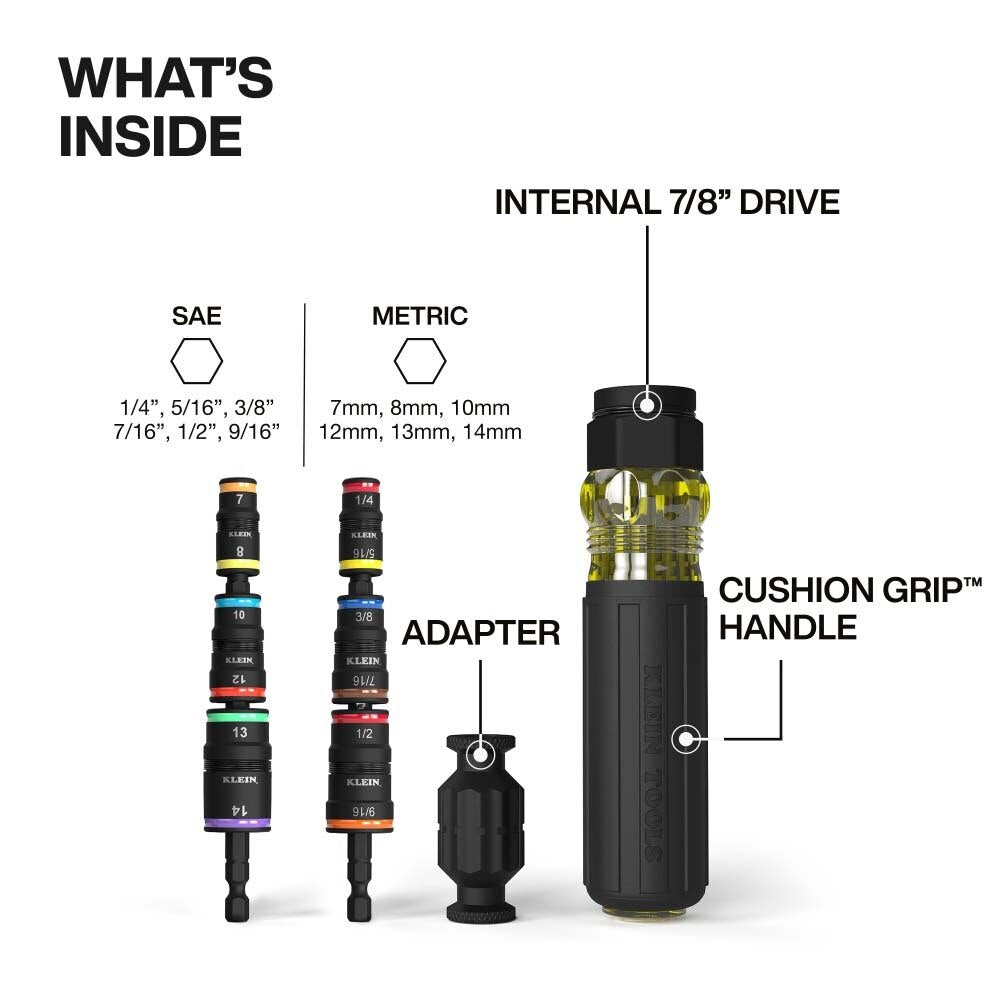 Klein 32914HD 14-in-1 Impact Rated Flip Socket Set - 2