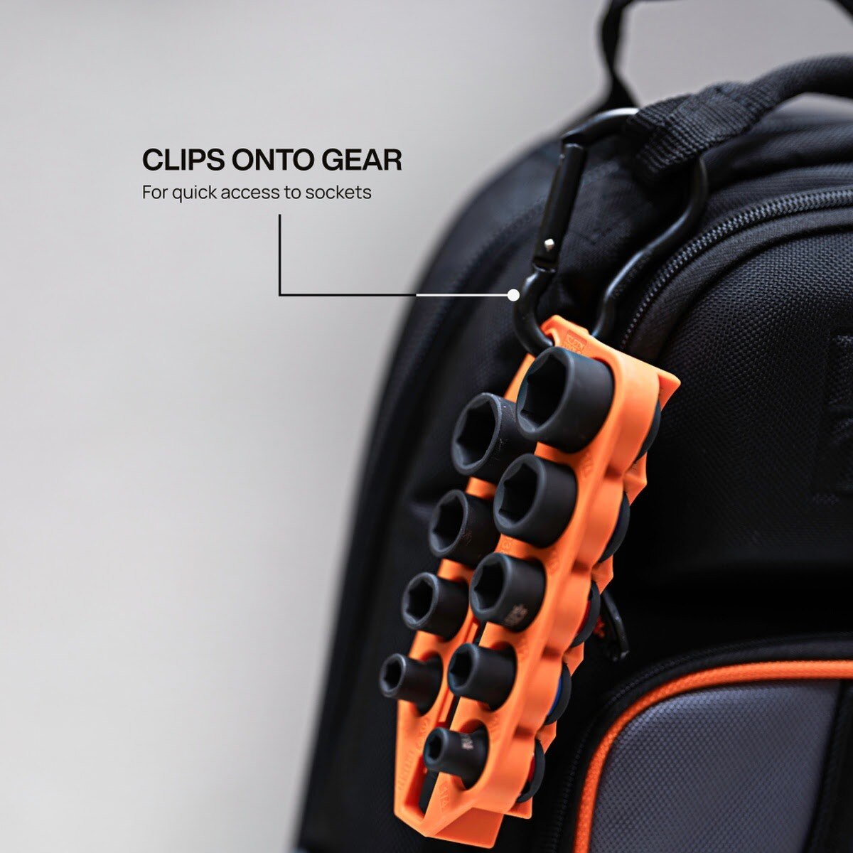 Klein 33809 Grab-And-Go SAE Impact Socket Set with Carabiner and 1/4 in. Impact Adapter (10 Piece) - 6