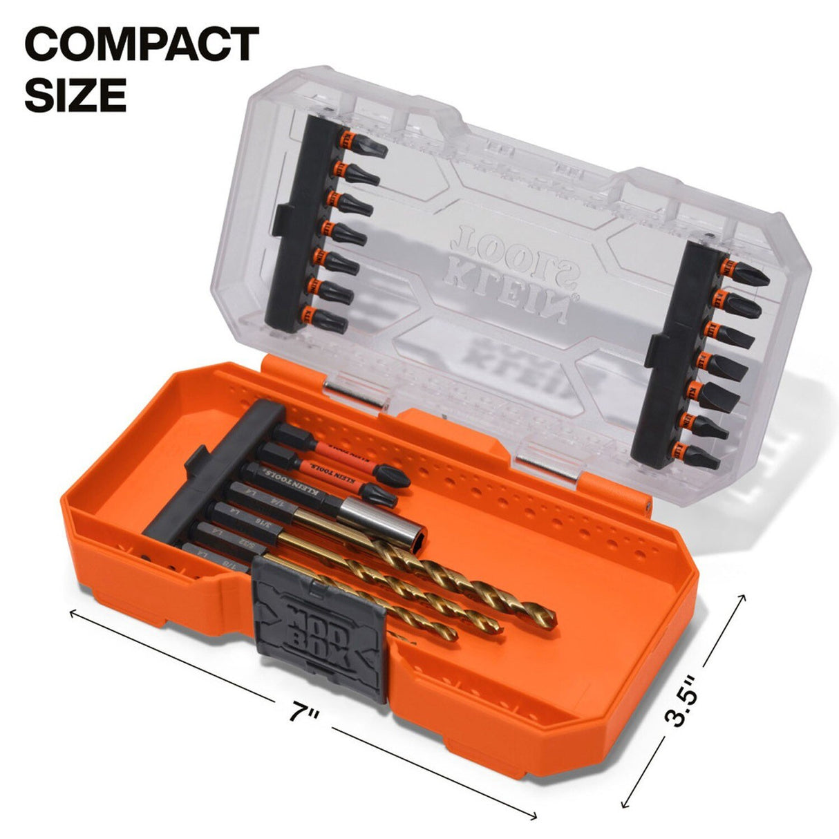Klein 33811B Drill and Driver Bit Set with Titanium-Nitride Coated Bits and MODbox Compatible Case (21 Piece) - 7