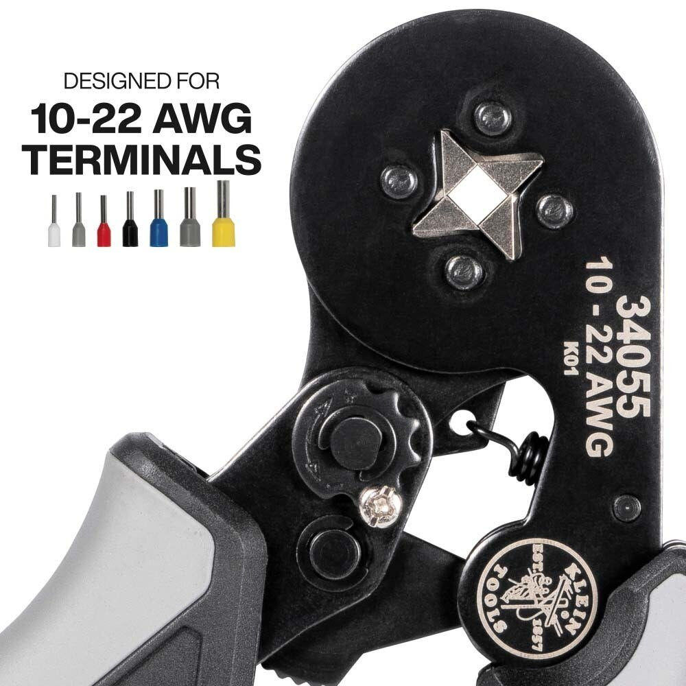 Klein 34060 Ratcheting Ferrule Square Crimper Set with 1200 Terminals and Carrying Case - 2