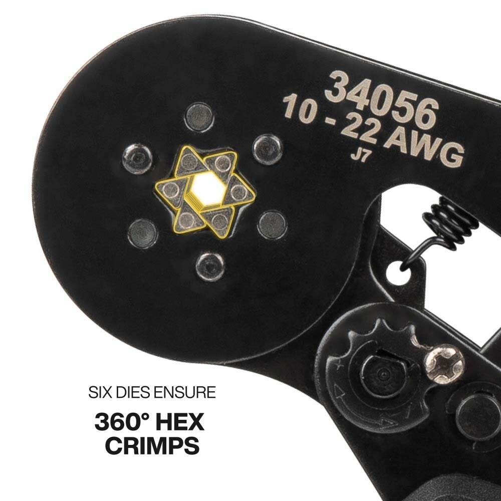 Klein 34061 Ratcheting Ferrule Hex Crimper Set with 1200 Terminals and Storage Case - 6