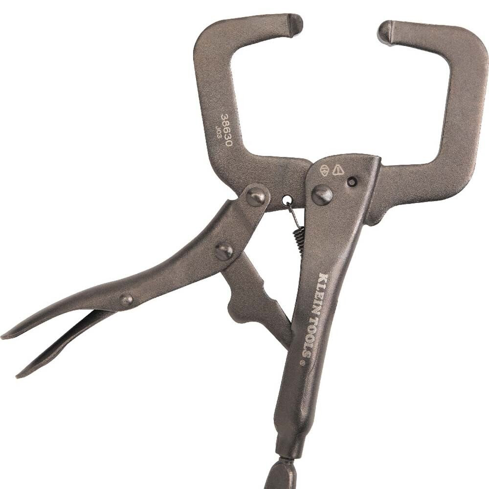 Klein 38664 Locking Pliers Set, C-Clamp, Long Nose, Curved Jaw, 3-Piece - 3