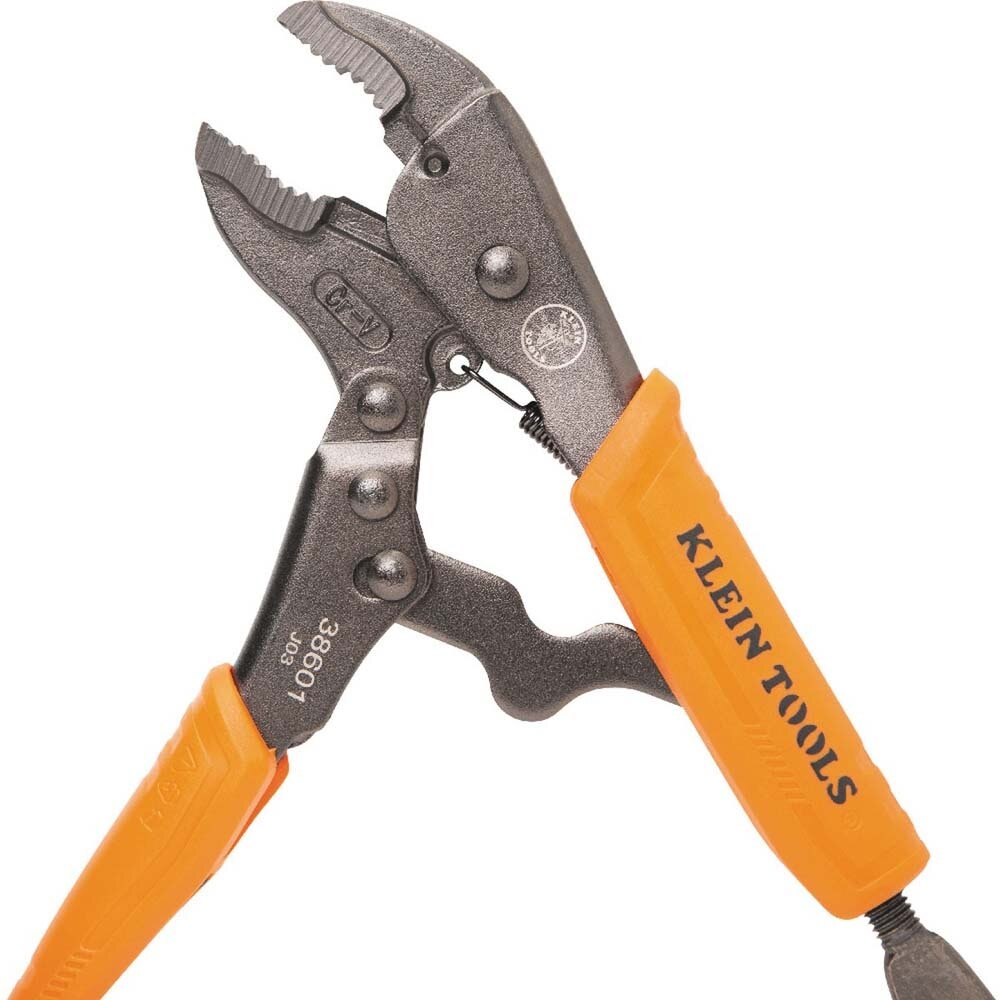 Klein 38665 Locking Pliers, Long Nose 6-Inch, Curved Jaw 7- and 10-Inch, 3-Piece - 4