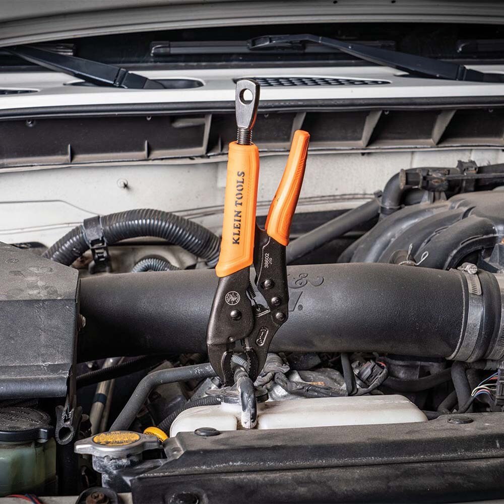 Klein 38665 Locking Pliers, Long Nose 6-Inch, Curved Jaw 7- and 10-Inch, 3-Piece - 9