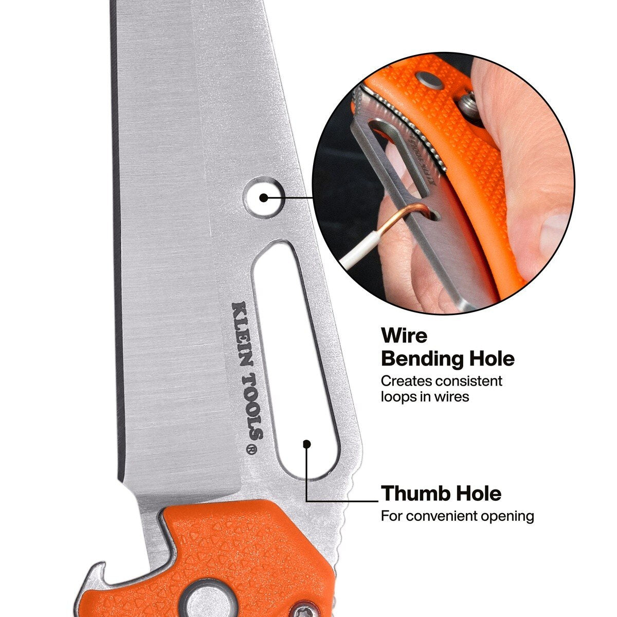Klein 44056D Electricians Pocket Knife with Fold-Out Driver and Wire Stripper - 2