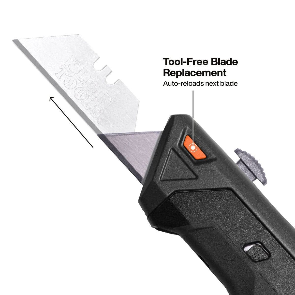 Klein 44308 6.8" Auto-Loading Retractable Utility Knife with Dual-Sided Blade Magazine (10 Blades) - 6