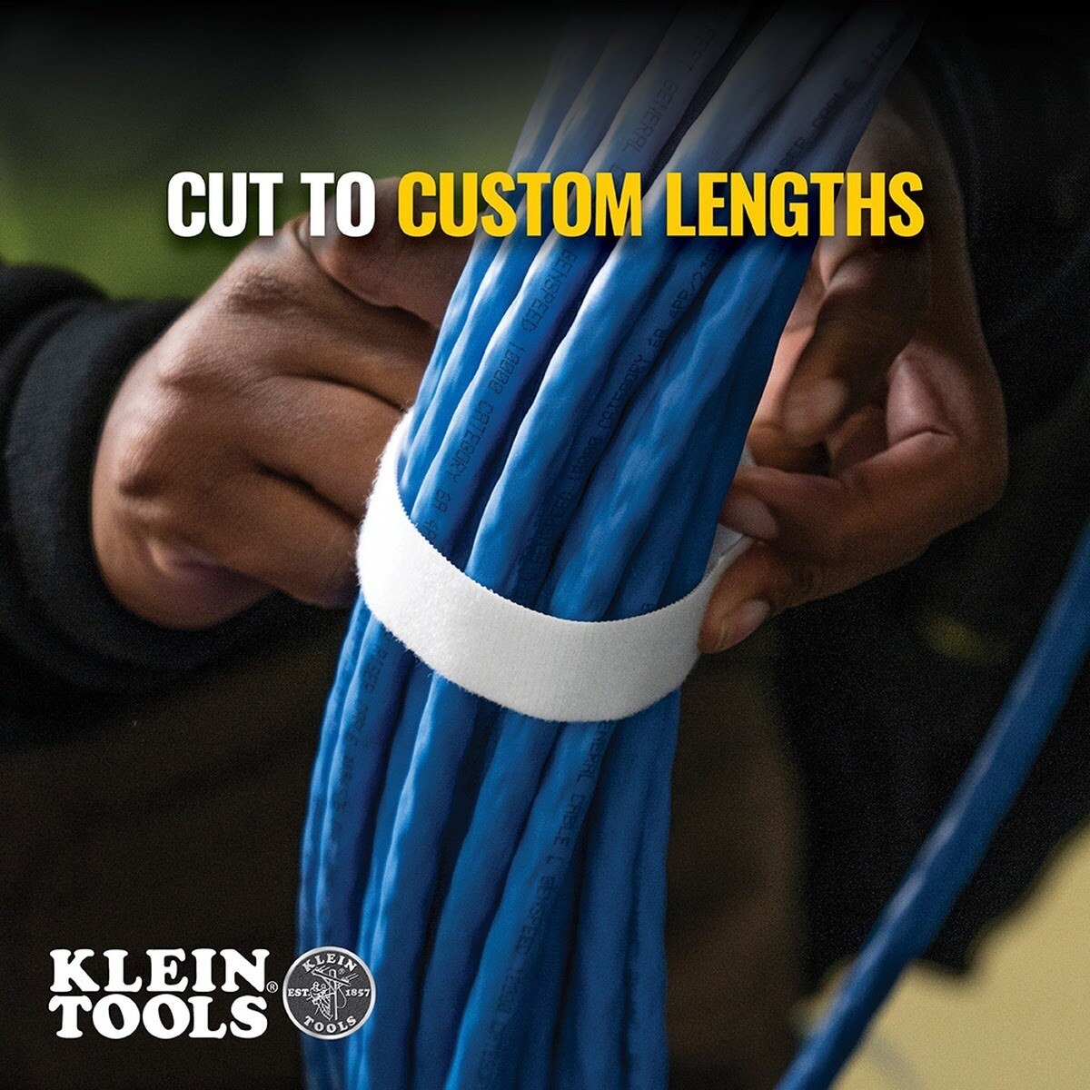 Klein 450-960 Hook and Loop Tape, 3/4 Inch x 25 Foot, White, Custom-Length Cable Ties (1 Roll) - 5