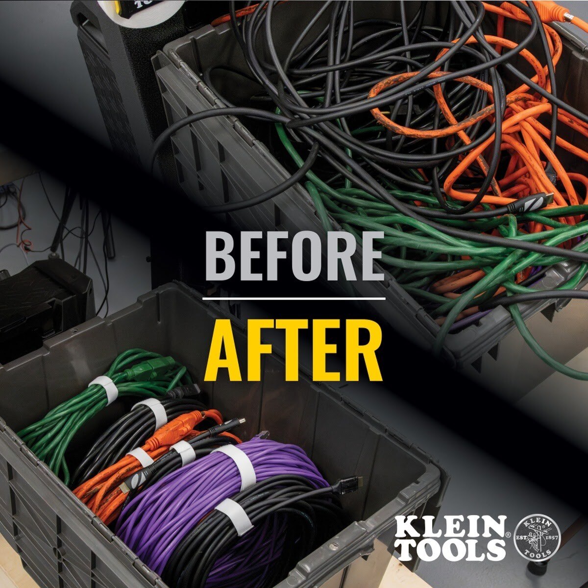 Klein 450-960 Hook and Loop Tape, 3/4 Inch x 25 Foot, White, Custom-Length Cable Ties (1 Roll) - 7