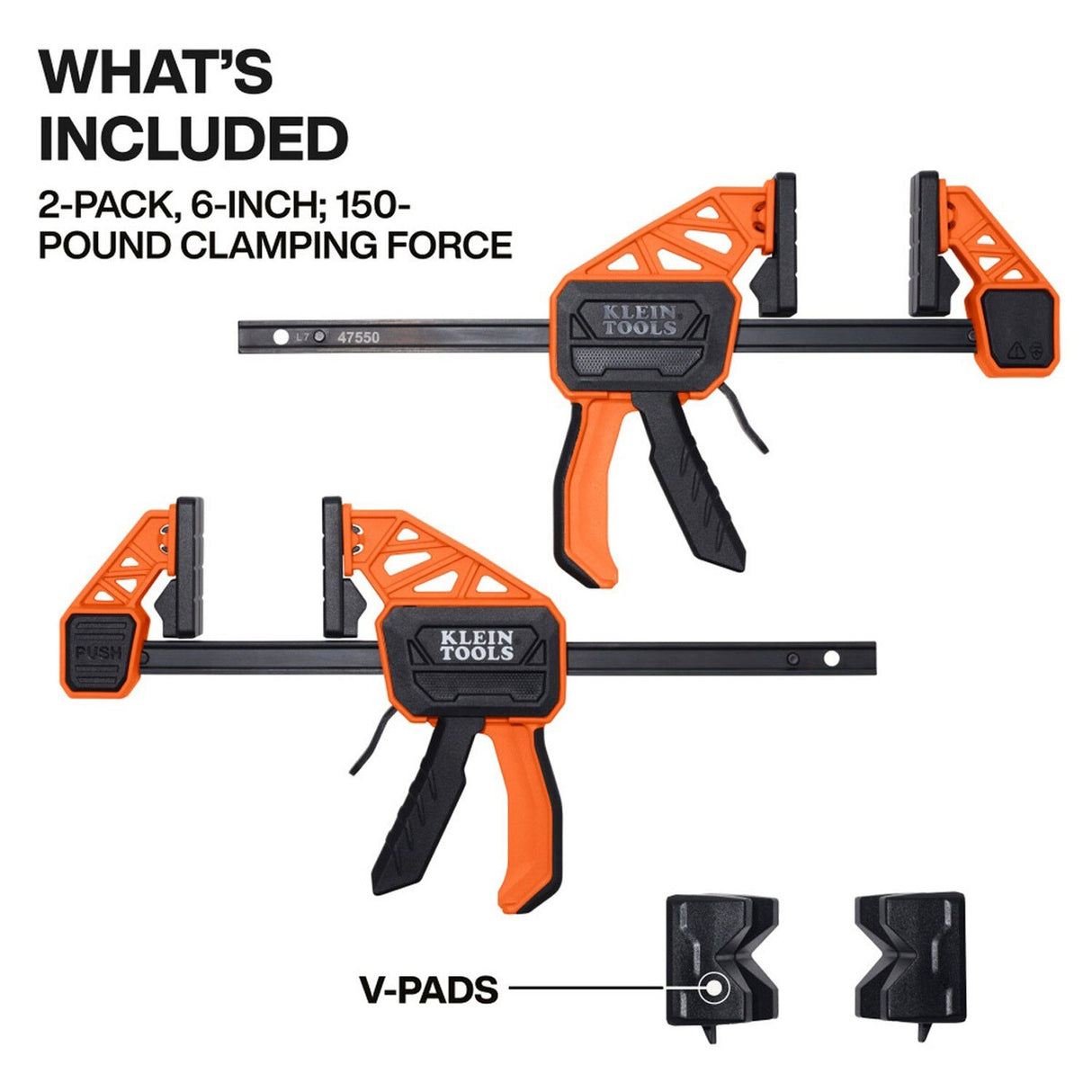 Klein 47550 Speed-Klamp 6-Inch Quick Clamp and Spreader with 150 lb Clamping Force (2 Pack) - 2