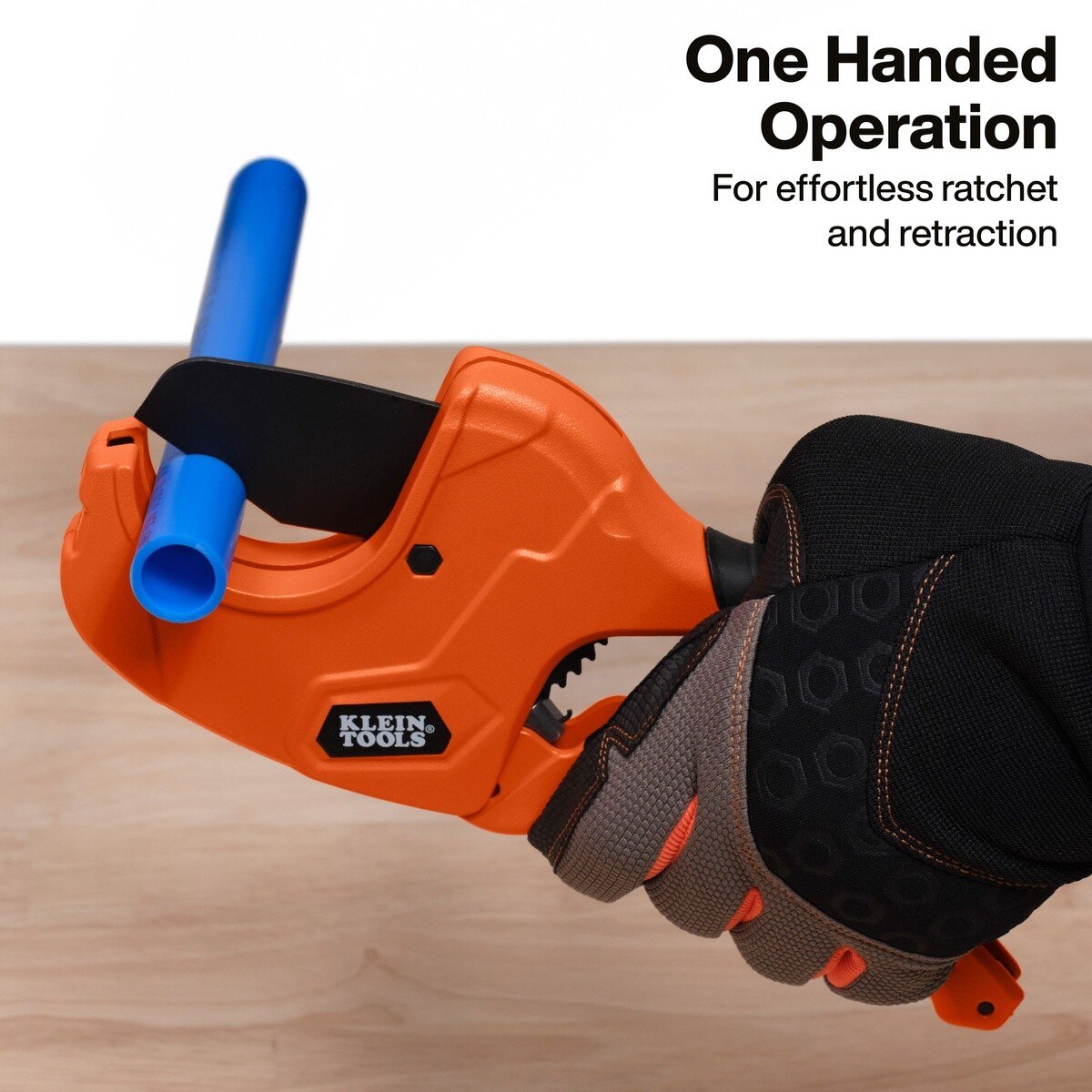 Klein 50080 Ratcheting PVC Pipe Cutter Cuts 2" ID and 2-3/8" OD for PVC CPVC and PEX - 2