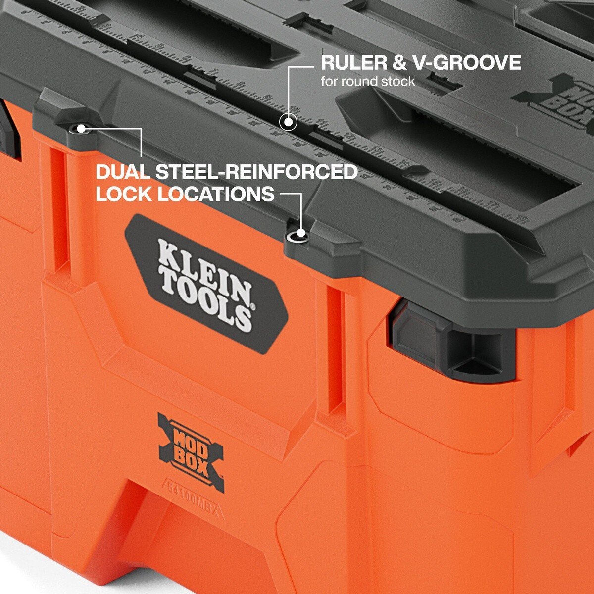 Klein 54100MBX MODbox Rolling Toolbox with 10 Inch Wheels and IP65 Protection 22 in x 20.8 in x 27 in (1 Pack) - 4