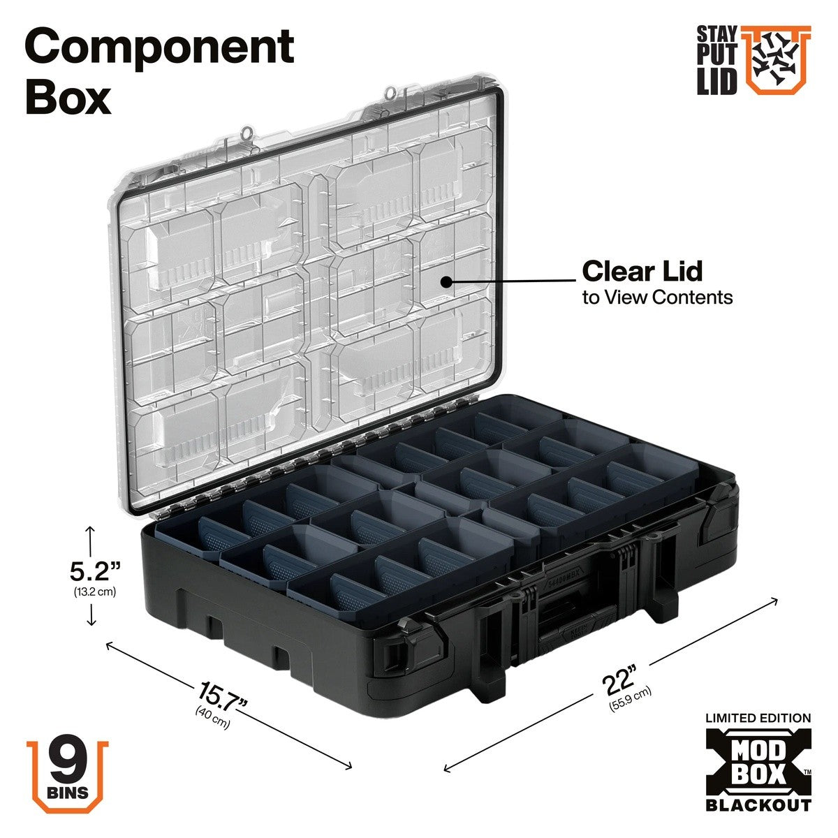 Klein 548BLKSTK MODbox Blackout Rolling Tool Storage Set with Drawers and Component Box (3 Piece Set) - 9