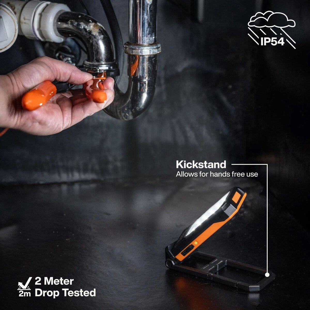 Klein 56079 Slim Rechargeable 500 Lumen LED Work Light with Magnet Kickstand USB C - 7