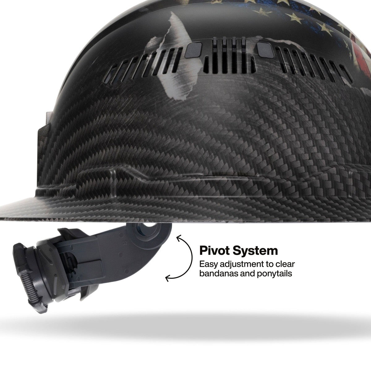 Klein 60347FS Freedom Series KARBN Pattern Vented Full Brim Class C Hard Hat with Rechargeable Headlamp - 5