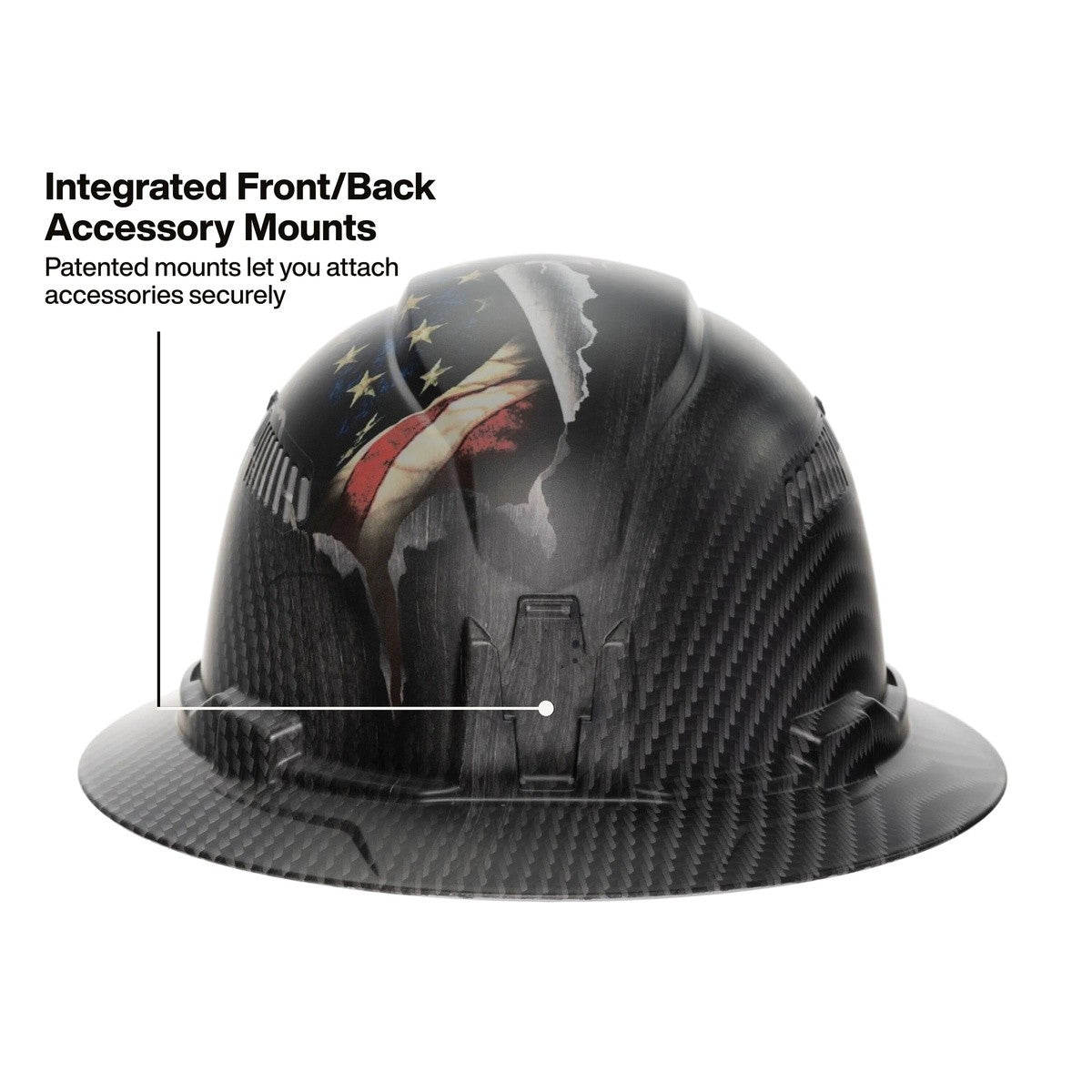 Klein 60347FS Freedom Series KARBN Pattern Vented Full Brim Class C Hard Hat with Rechargeable Headlamp - 7