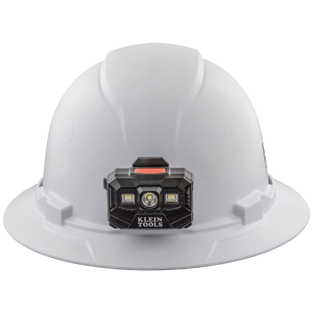 Klein 60406RL Hard Hat, Non-Vented, Full Brim with Rechargeable Headlamp, White (Each)
