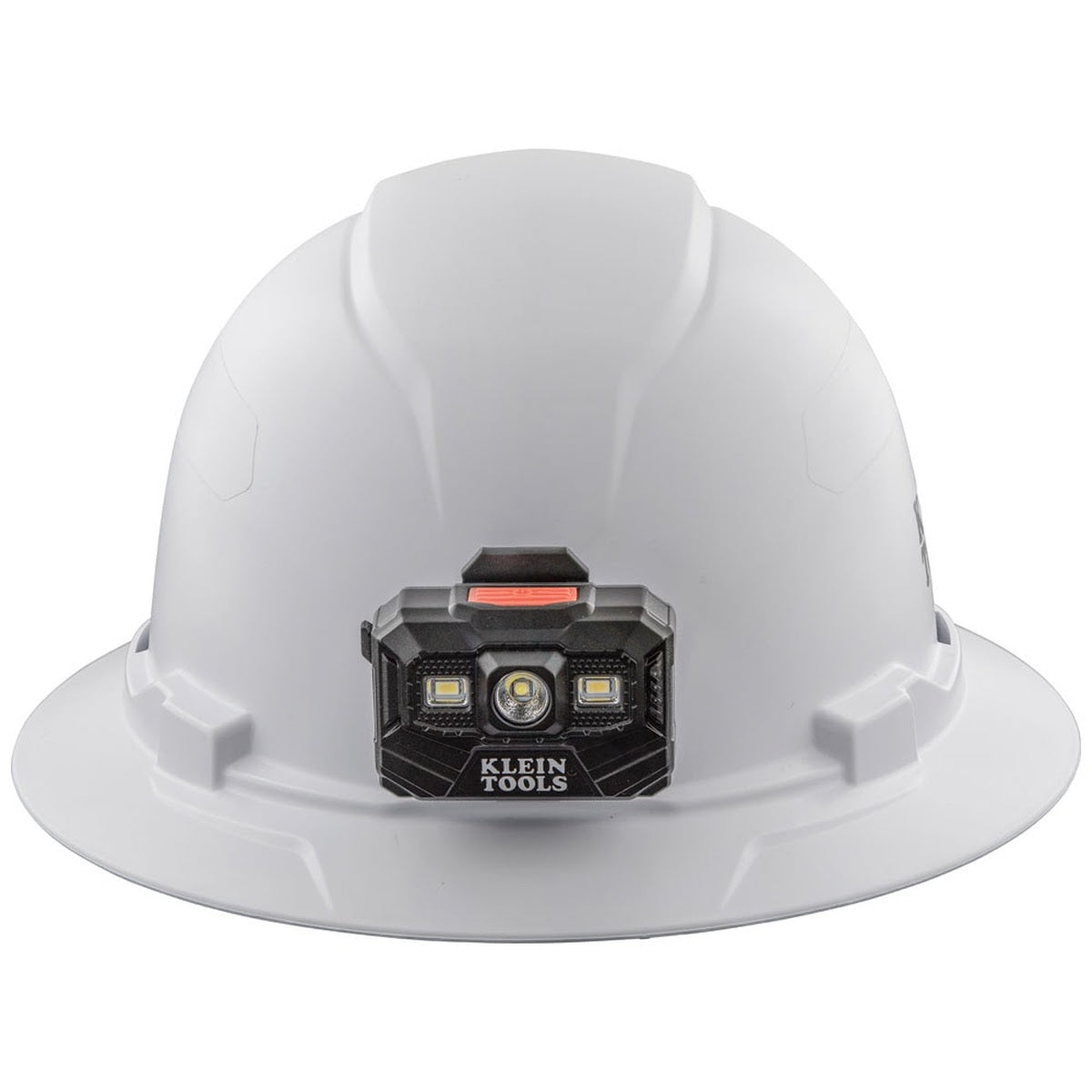 Klein 60406RL Hard Hat, Non-Vented, Full Brim with Rechargeable Headlamp, White (Each)
