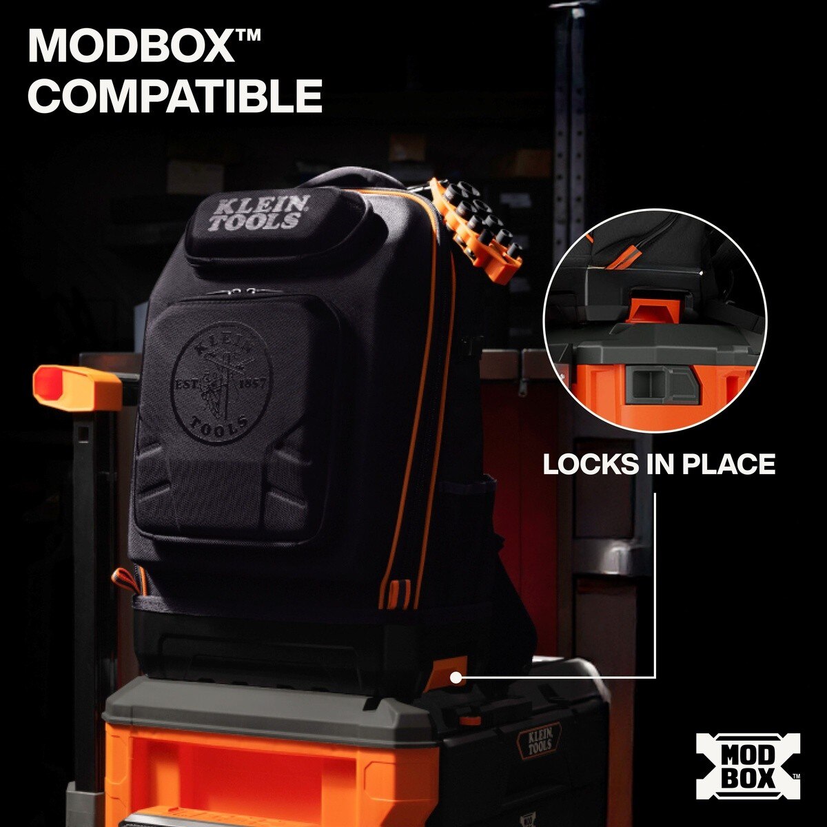 Klein 62809MB MODbox Hardshell Tool Backpack 40 Pockets 14.25 x 12.5 x 22" - 8