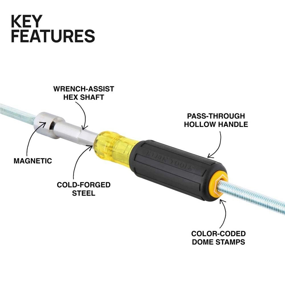 Klein 654516MAG Color-Coded Magnetic Hollow-Shaft Heavy-Duty Nut Driver, 5/16-Inch - 2