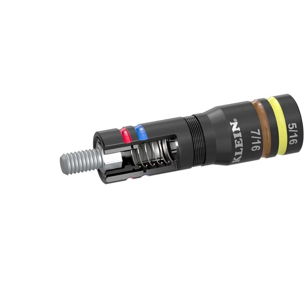 Klein 654QS KNECT Quad-16 Heavy-Duty Impact Flip Sockets, SAE and Metric, 6-Piece - 7