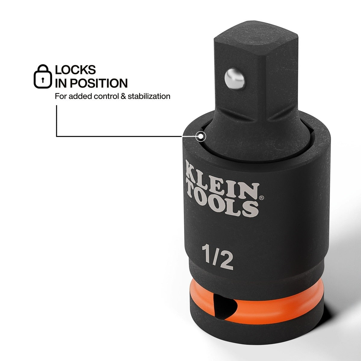 Klein 65842SW Swivel Impact Wrench Adapter Set 3/8 in. and 1/2 in. Drive for Angled Socket Access (2 Piece) - 3