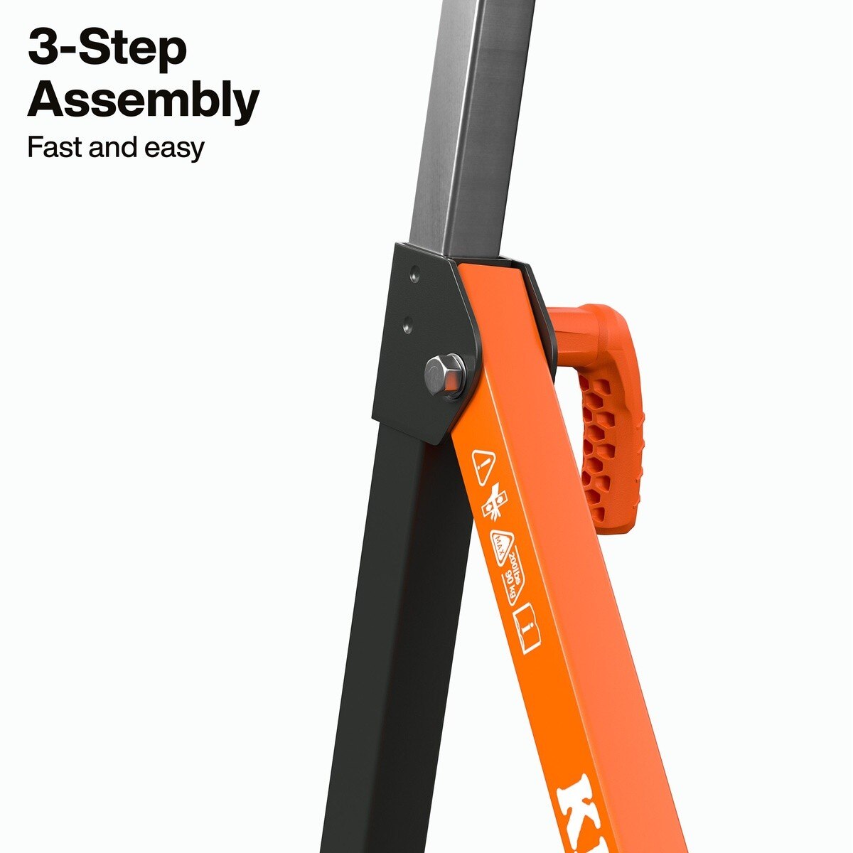 Klein 66013 27.5 to 43" Adjustable Height Roller Stand with Guide Wings and 200 lb Capacity - 4