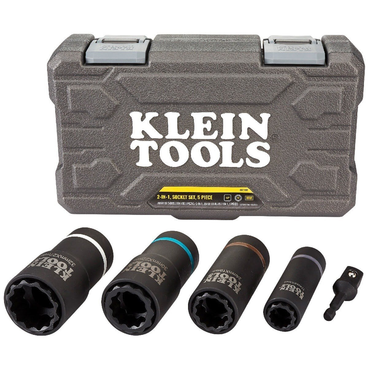 Klein 66050E 2-in-1 Metric Impact Socket Set, 12-Point (5 Piece) - 4