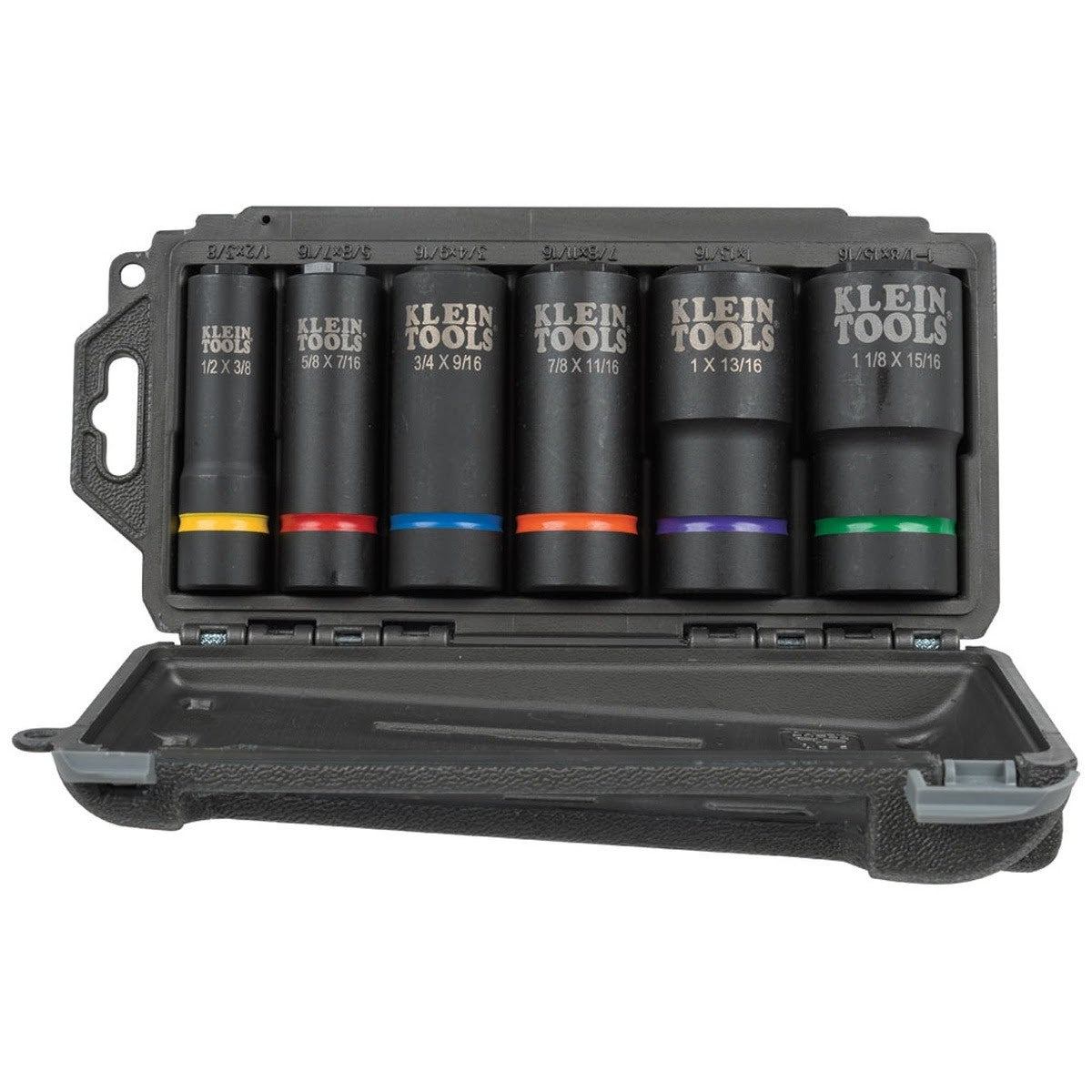 Klein 66060 2-in-1 Impact Socket Set, 6-Point, Deep 1/2 in. Drive (6 Piece)
