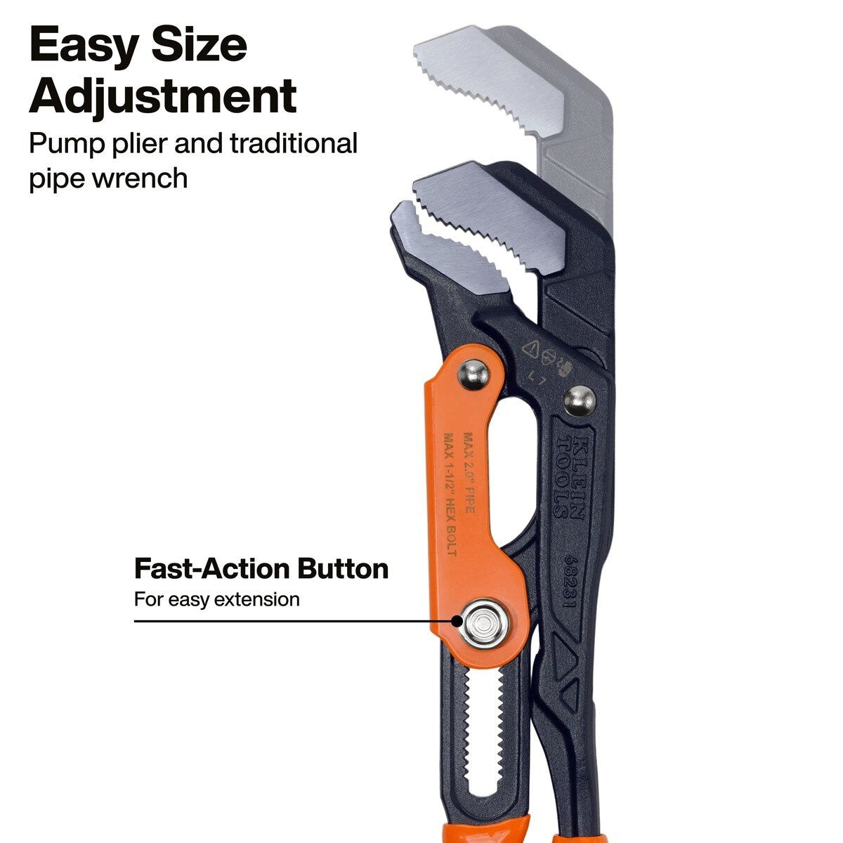 Klein 68231 17" Quick-Adjust S-Jaw Pipe Wrench - 2