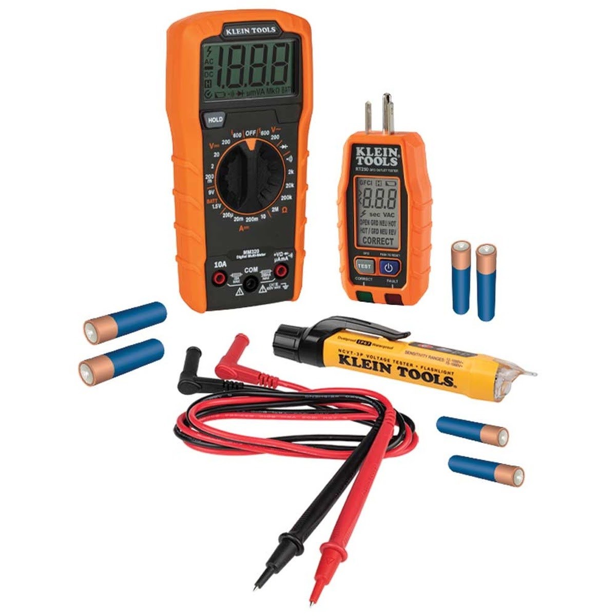 Klein 69355 Premium Electrical Test Kit with Multimeter, Non-Contact Voltage Tester and GFCI Receptacle Tester