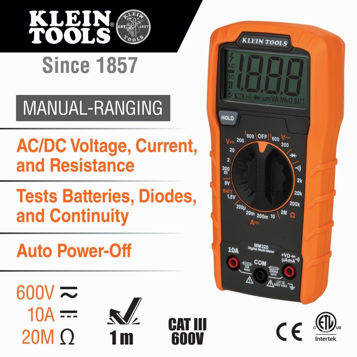 Klein 69355 Premium Electrical Test Kit with Multimeter, Non-Contact Voltage Tester and GFCI Receptacle Tester - 3