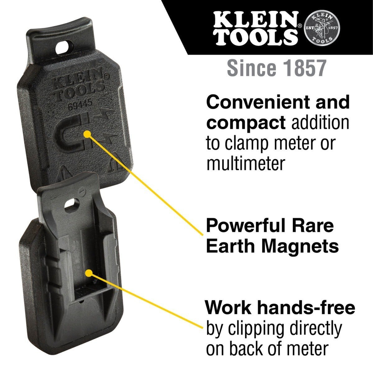 Klein 69445 Rare-Earth Magnetic Hanger for Clamp Meters and Multimeters, No Strap - 2